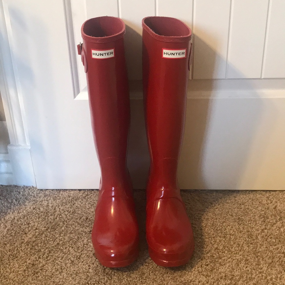 Red Hunter Boots Tall